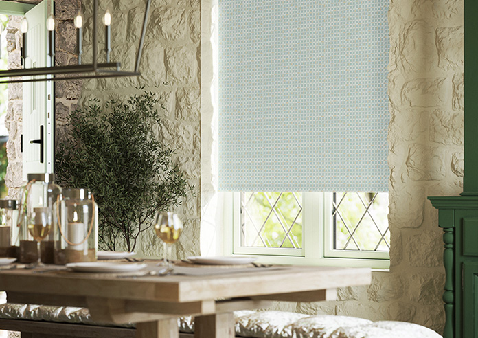 Leaf Tile, Blue Opal - Twist&Fit Roller Blind - Image 5